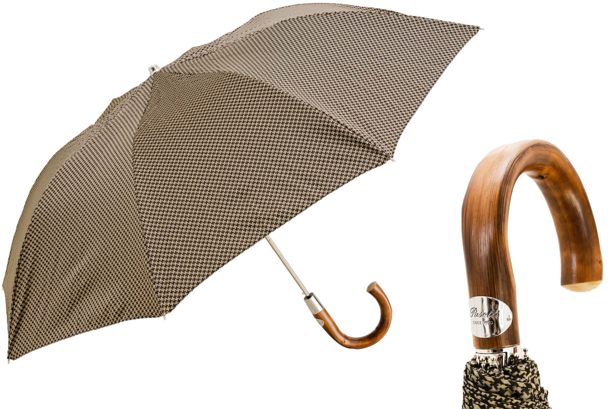 Elegant Men's Folding Umbrella – Automatic Opening, Handmade in Italy