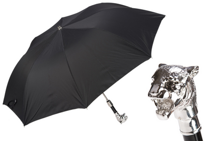 Silver Tiger Folding Automatic Opening Umbrella – Handmade in Italy