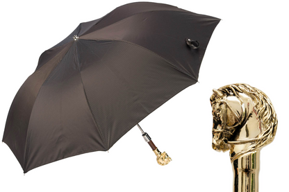 Golden Horse Folding Automatic Opening Umbrella – Handmade in Italy