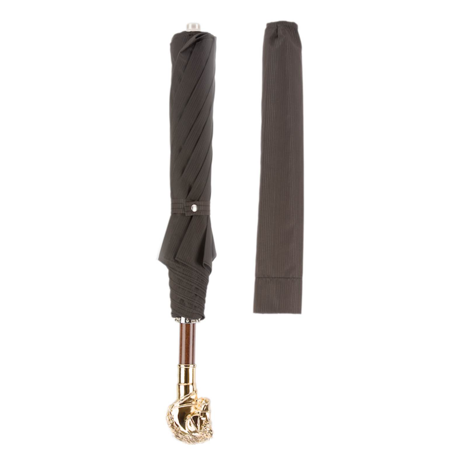 Golden Horse Folding Automatic Opening Umbrella – Handmade in Italy