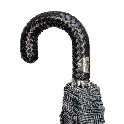 Folding Umbrella with Braided Leather Handle – Automatic Opening