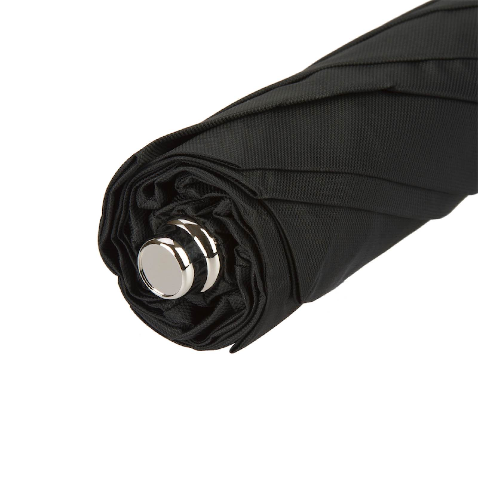 Folding Black Umbrella with Whangee Handle – Automatic Opening
