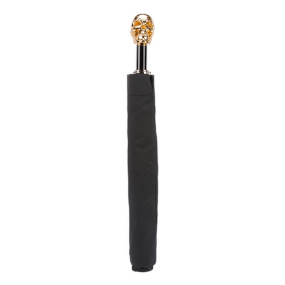 Chic Gold Skull Folding Automatic Opening Umbrella – Handmade in Italy
