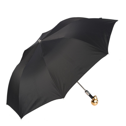 Chic Gold Skull Folding Automatic Opening Umbrella – Handmade in Italy