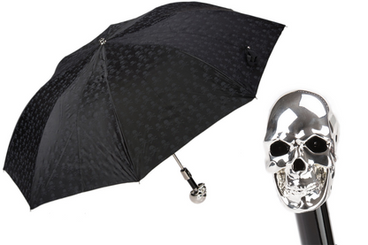Skulls Print Silver Skull Folding Umbrella – Automatic Opening