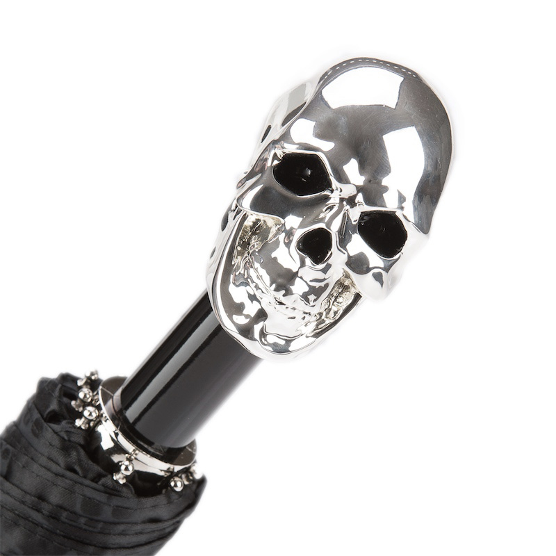 Skulls Print Silver Skull Folding Umbrella – Automatic Opening
