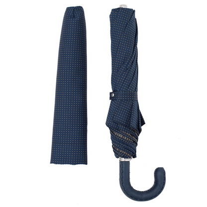 Folding Automatic Umbrella with Leather Handle – Handmade in Italy