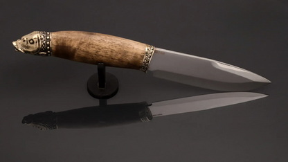 Refined Collectible Knife with Stainless Steel Blade and Walnut Handle