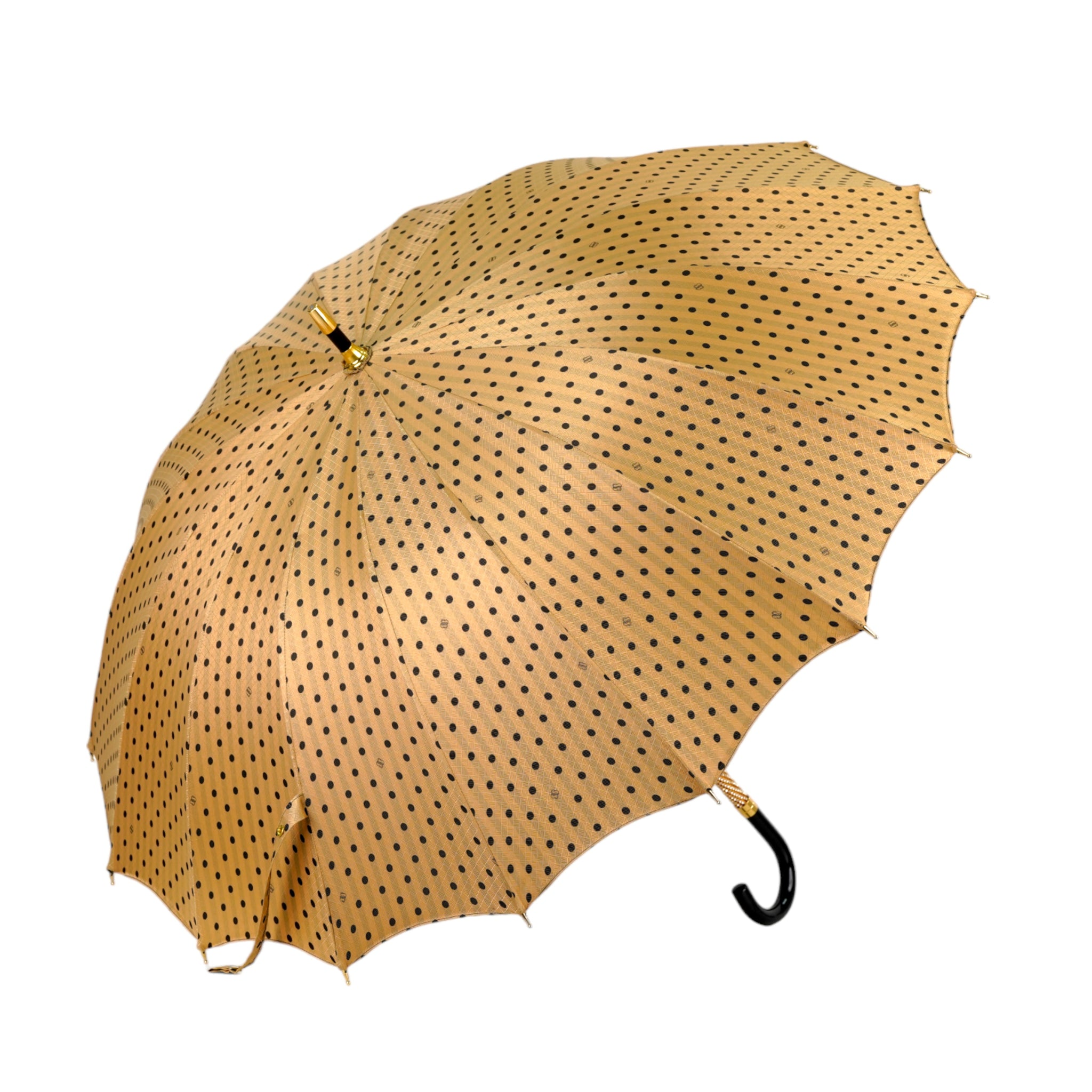 Limited Edition Jacquard Polka Dot Umbrella with 24K Gold Handle