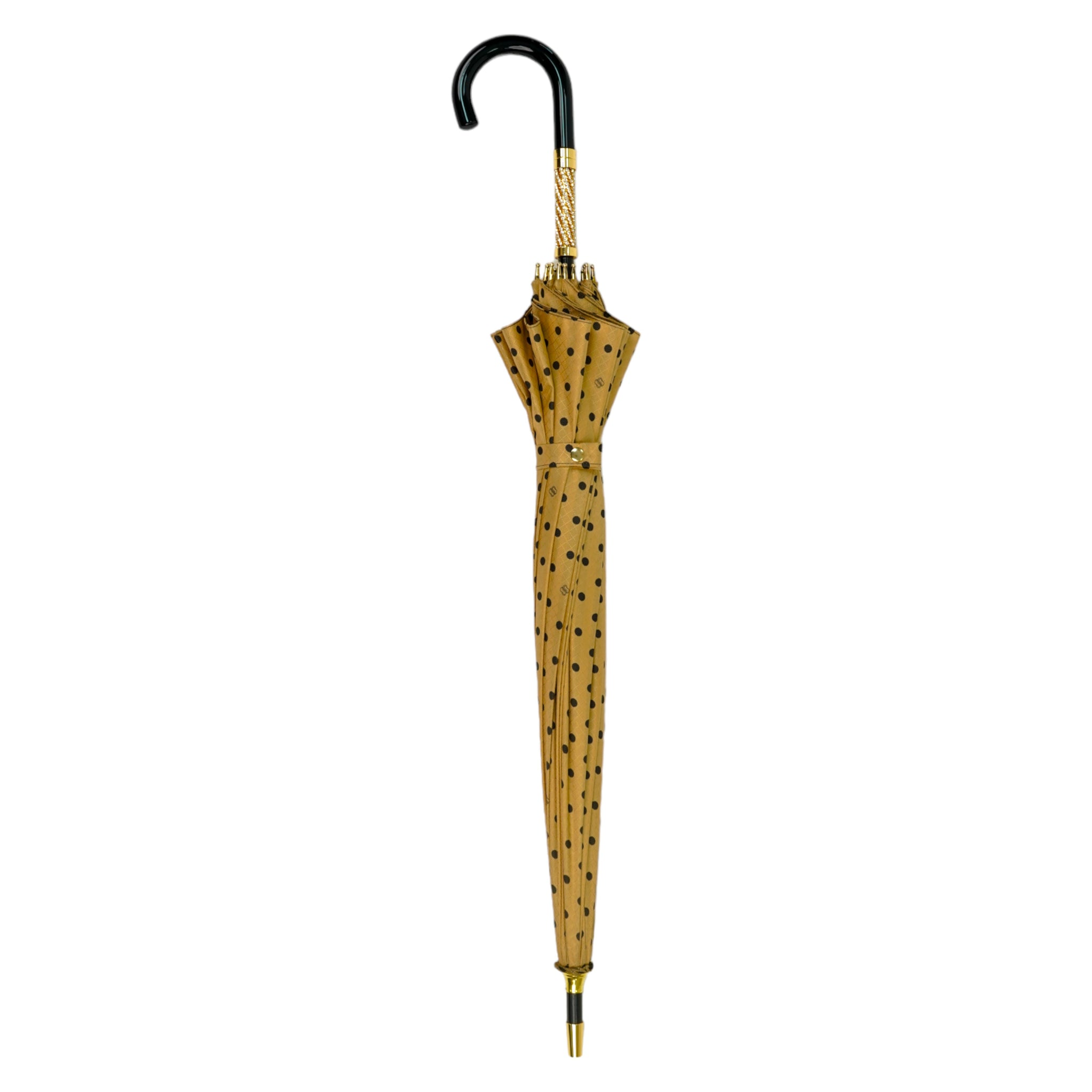 Limited Edition Jacquard Polka Dot Umbrella with 24K Gold Handle