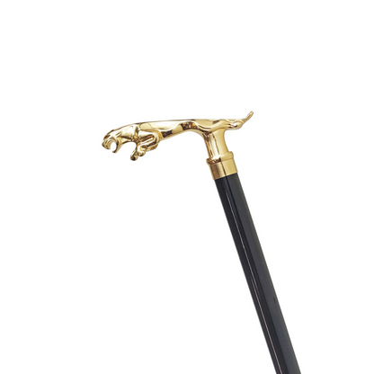 24K Goldplated Jaguar Walking Stick – Handmade Italian Masterpiece
