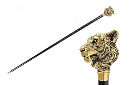 Exclusive 24K Gold-Plated Tiger Walking Stick – Handcrafted in Italy