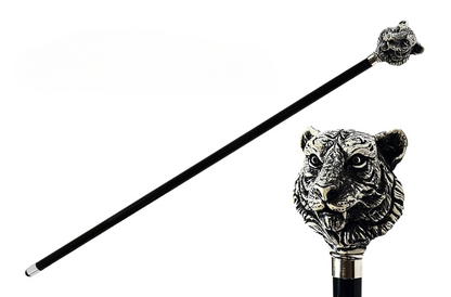 Exclusive Hand-Painted Tiger Walking Cane – Handmade in Italy
