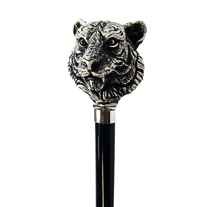 Exclusive Hand-Painted Tiger Walking Cane – Handmade in Italy
