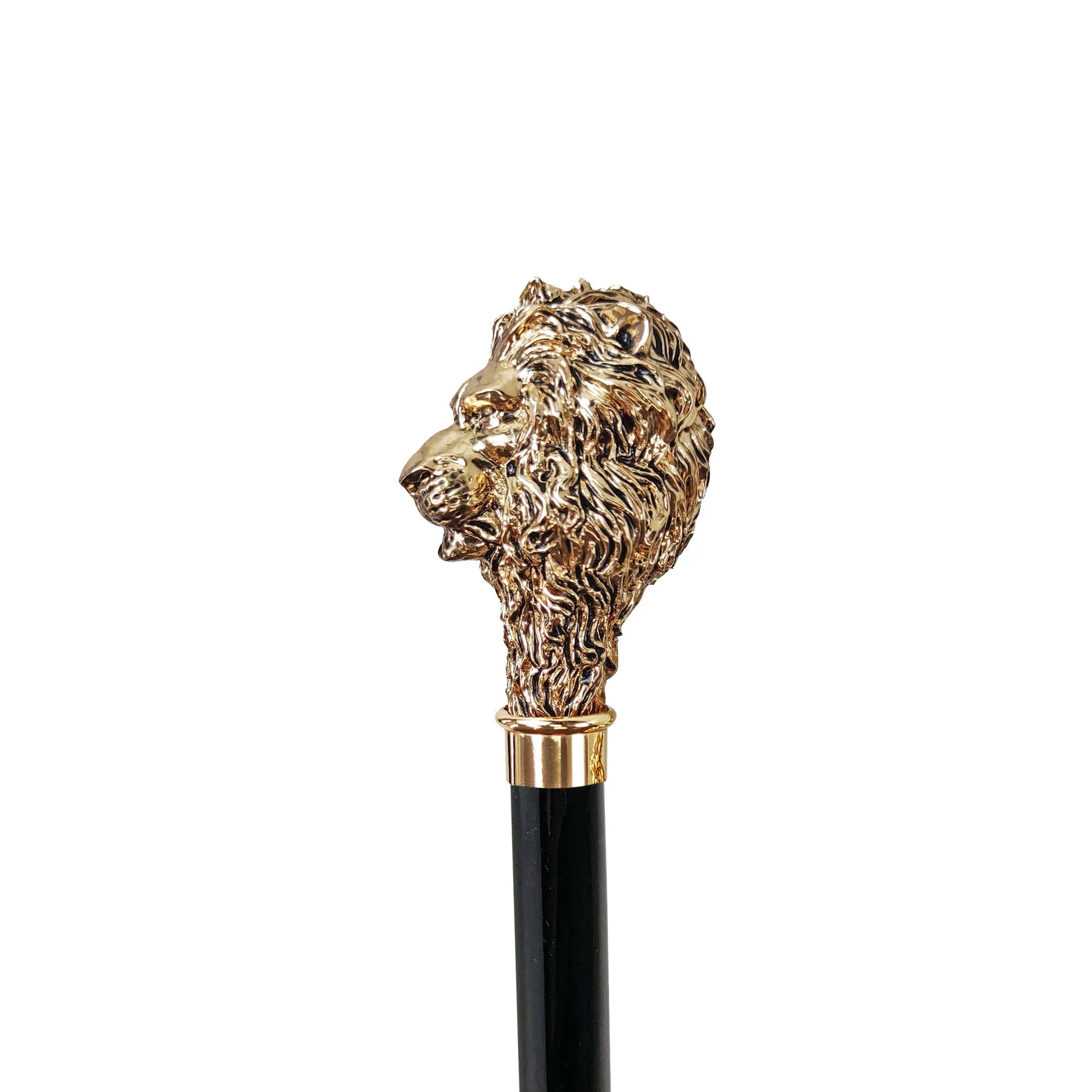 24K Lion Walking Stick – Luxury Handmade Cane Made in Italy