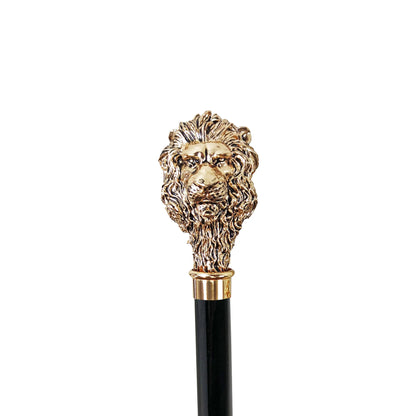 24K Lion Walking Stick – Luxury Handmade Cane Made in Italy