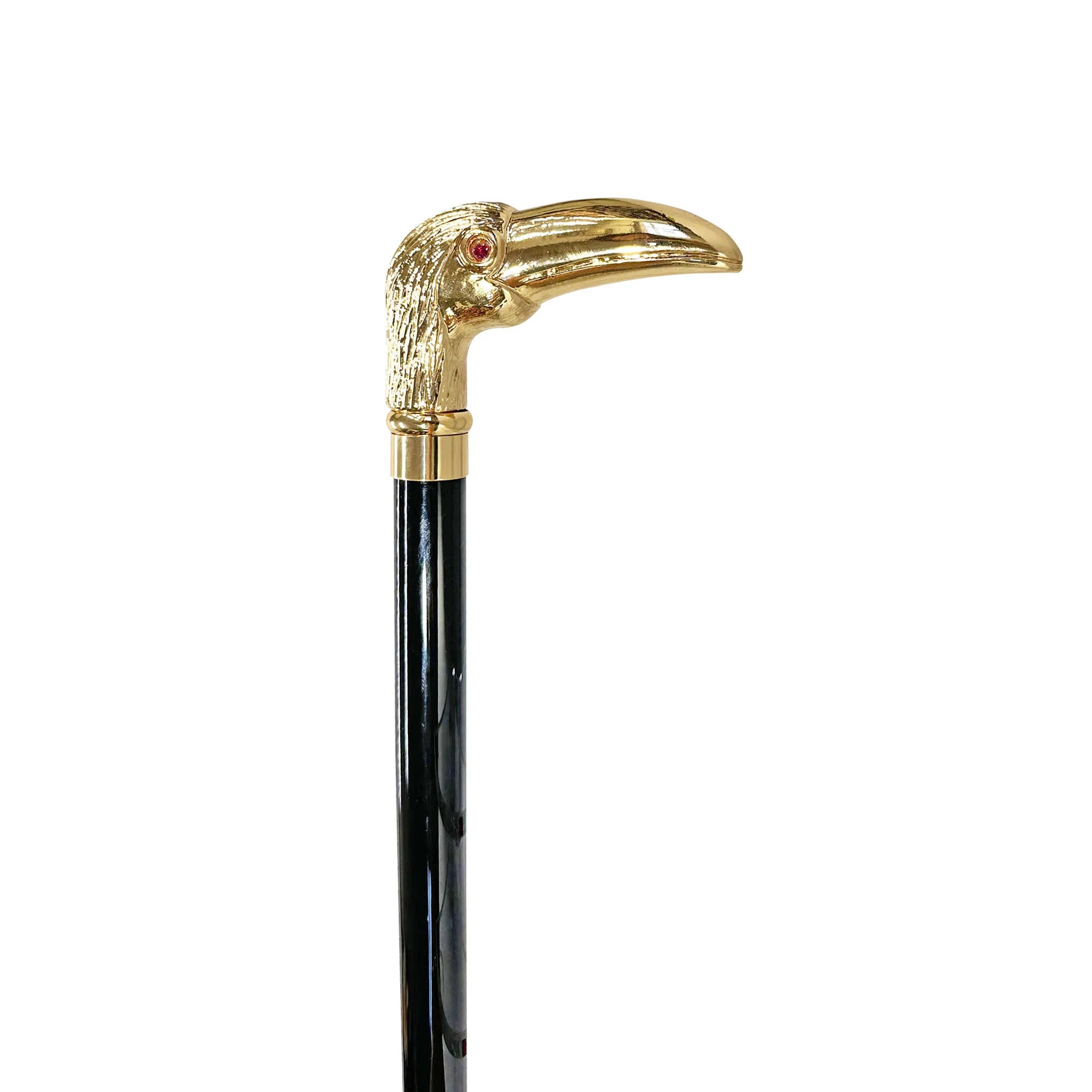 Toucan Walking Cane – 24K Gold-Plated Handle, Luxury Collectible Cane