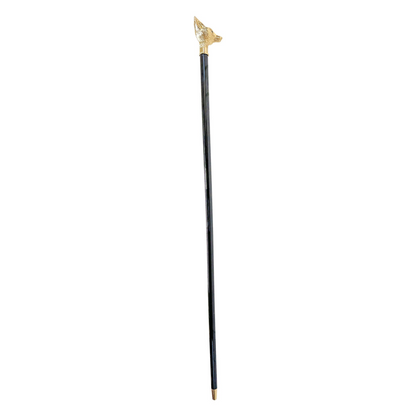 Luxury Handmade Fox Walking Stick with 24K Gold-Plated Handle