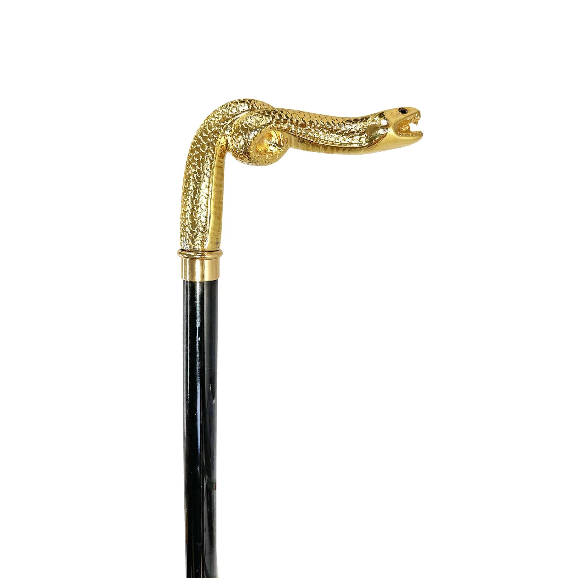 Luxury Gold Snake Walking Cane – 24K Gold-Plated Elegant Stick