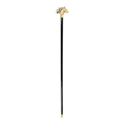 24K Gold-Plated Horse Handle Walking Stick – Handmade in Italy