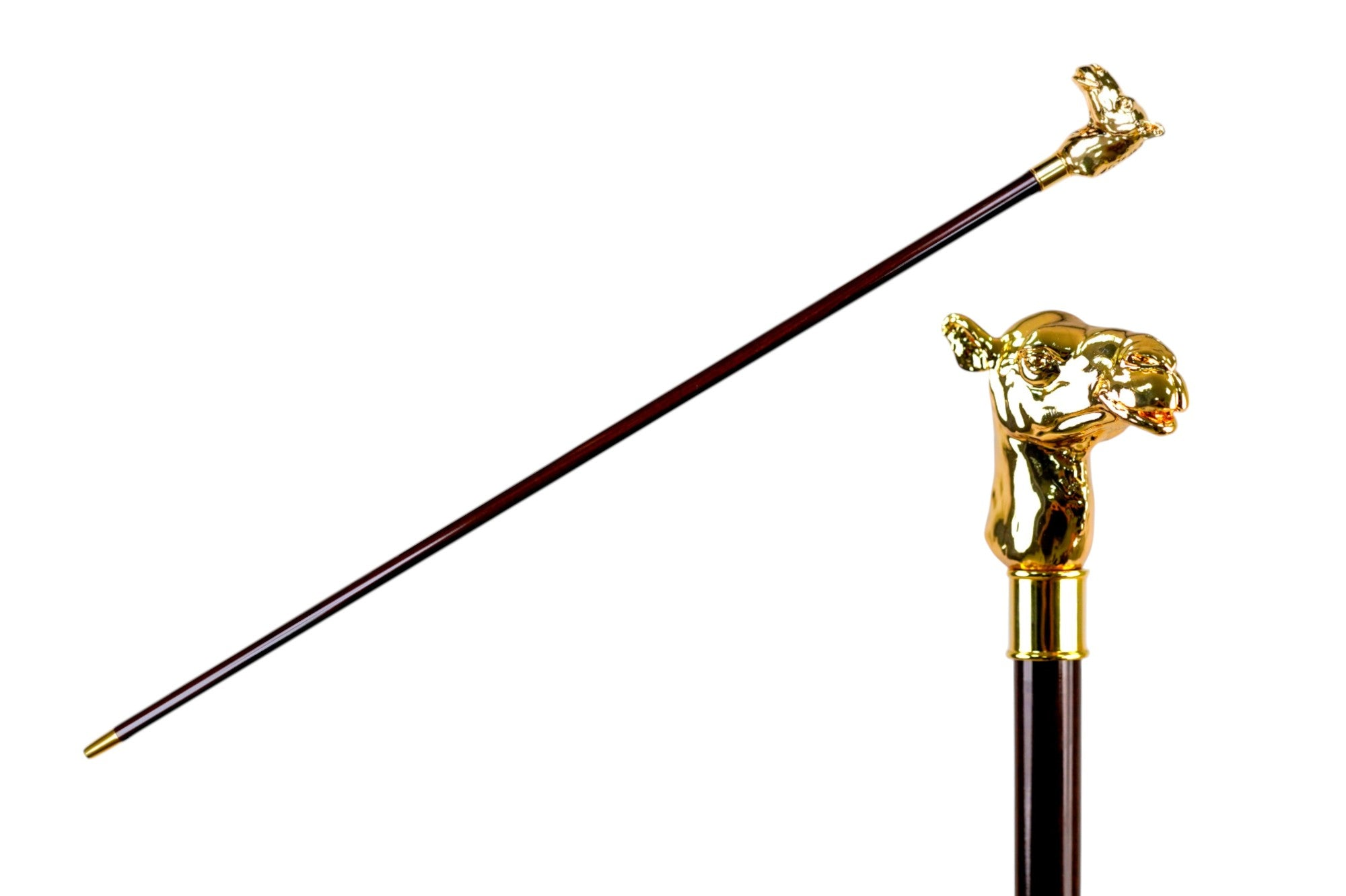 Luxury Italian Walking Stick with 24K Gold-Plated Camel Handle