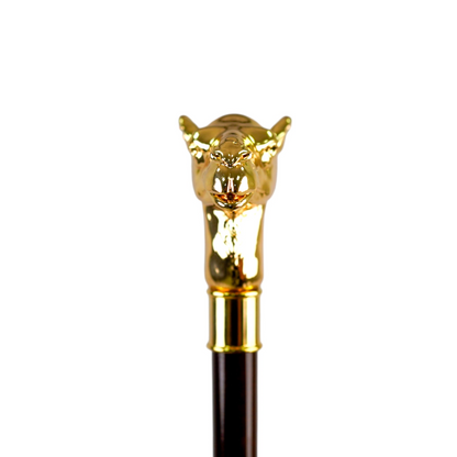 Luxury Italian Walking Stick with 24K Gold-Plated Camel Handle