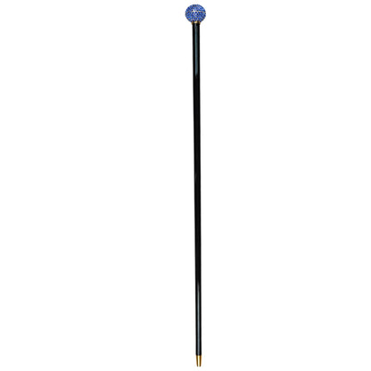 Blue Royalty Walking Cane – 24K Gold Handle with Sapphire Crystals