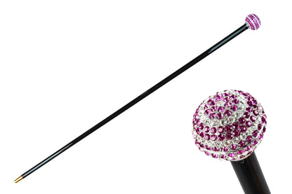 Whirl of Grace Spiral Cane – Silver-Plated 925 Handle with Crystals