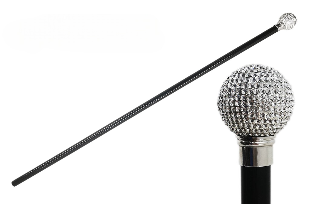 Chic Handcrafted Elegant Walking Cane with Swarovski Rhinestones