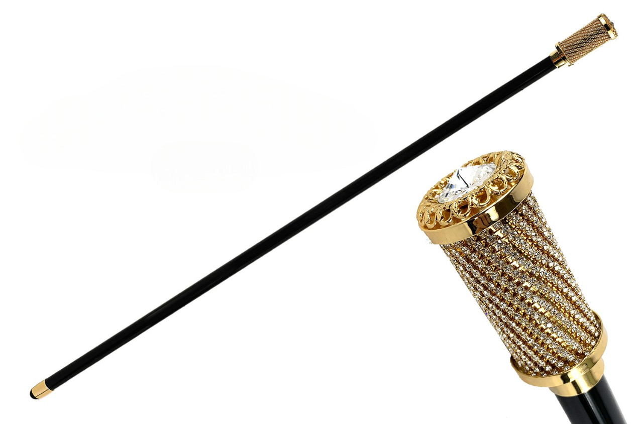 Luxury Italian Walking Stick for Ceremonies with Swarovski Rhinestones