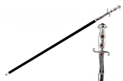 Silver-Plated Sword Handle Walking Stick – Handmade in Italy