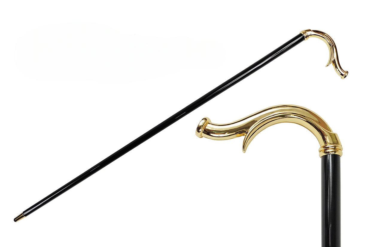 Elegant Walking Stick – 24K Gold-Plated Brass Handle Cane