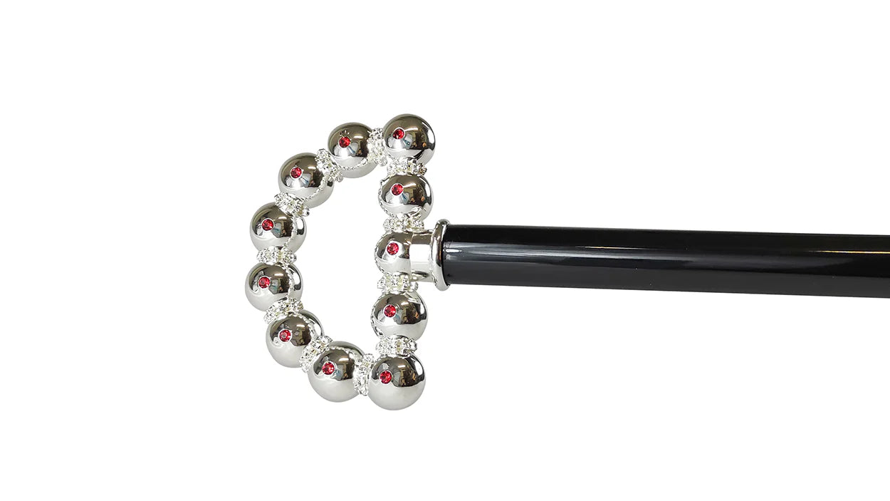 Bright Crystal Sphere Walking Cane – Silver-Plated 925 Handle, Luxury Cane