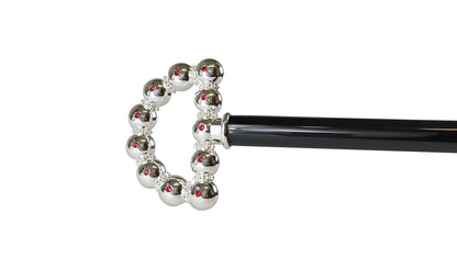 Bright Crystal Sphere Walking Cane – Silver-Plated 925 Handle, Luxury Cane