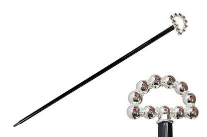 Bright Crystal Sphere Walking Cane – Silver-Plated 925 Handle, Luxury Cane