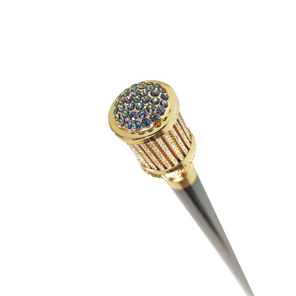 Chic Elegant Walking Stick with 24K Gold-Plated Handle and Crystals