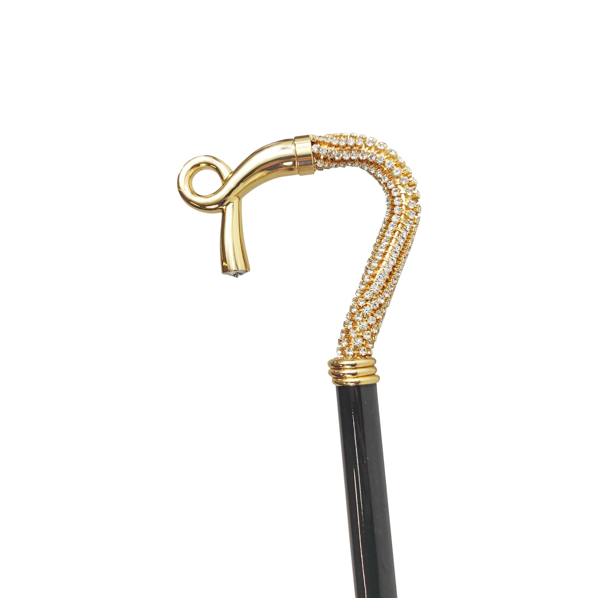 Strong and Stylish Italian Walking Stick with Crystals and 24K Gold