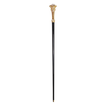 Luxury Italian Walking Stick with Red, White, and Black Crystal Handle