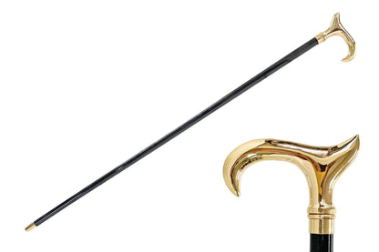 Luxury 24K Gold Walking Cane – Handmade Brass Handle & Beech Shaft