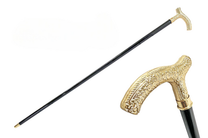 Chic 24K Gold-Plated Walking Stick with Elegant Handmade Handle