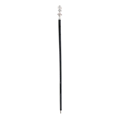 Luxury Italian Walking Cane with Silver-Plated 925 Handle and Crystals
