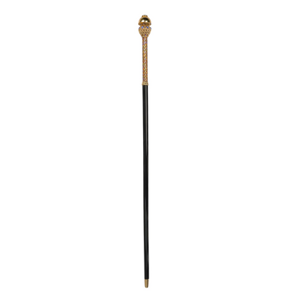 Designer 24K Gold-Plated Walking Cane with Crystal-Adorned Handle