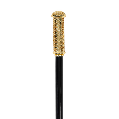 Luxury Italian Walking Cane with Elegant 24K Gold Filigree Handle