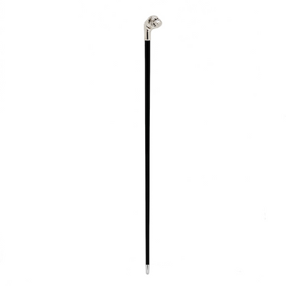 Luxury Silver Bulldog Walking Cane with Metal Handle – Handmade in Italy