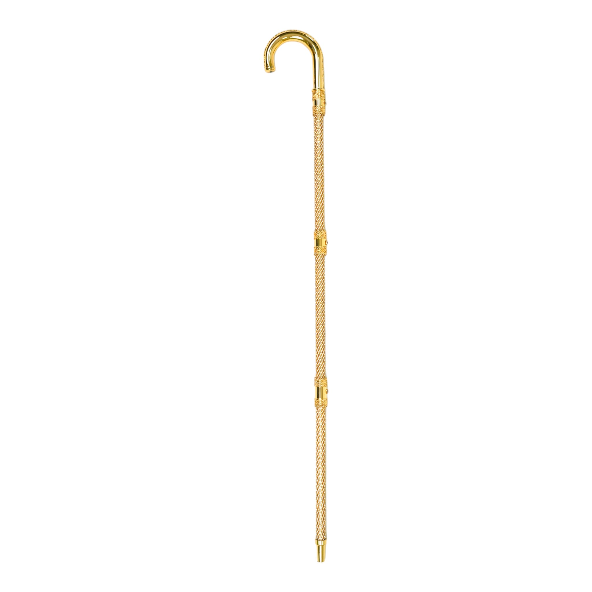 Handmade Swarovski-Encrusted Luxury Walking Cane in 24K Gold Finish