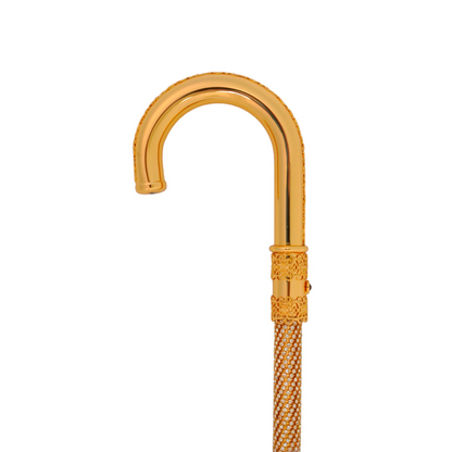 Handmade Swarovski-Encrusted Luxury Walking Cane in 24K Gold Finish