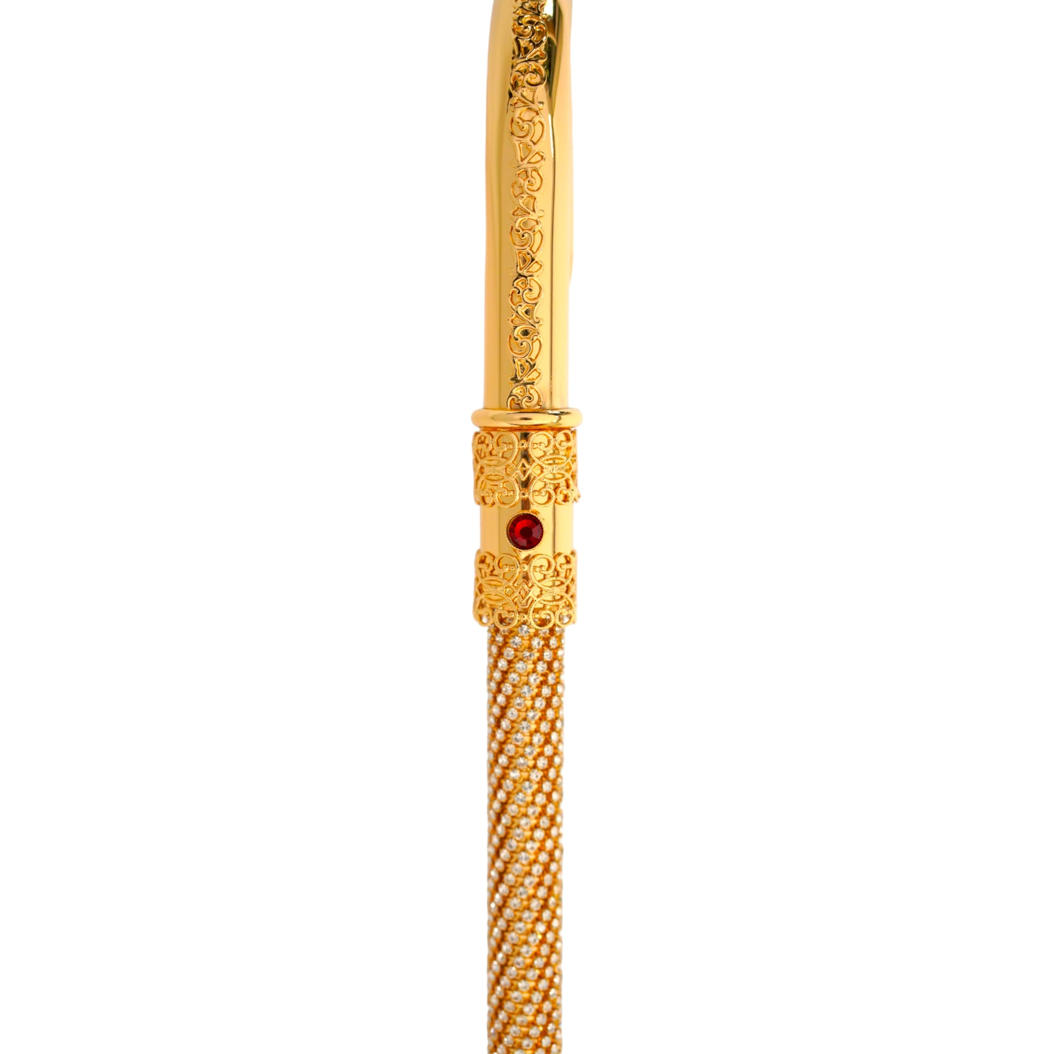 Handmade Swarovski-Encrusted Luxury Walking Cane in 24K Gold Finish
