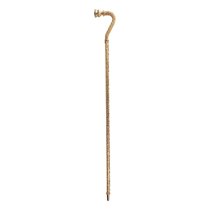 Luxury Italian Crook Walking Cane Encrusted with White Crystals