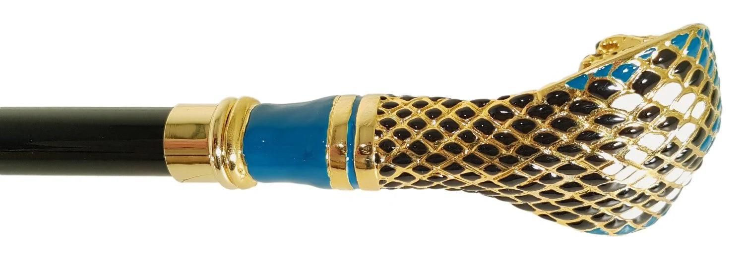 Cobra Walking Cane – Hand-Enamelled 24K Gold Masterpiece from Italy