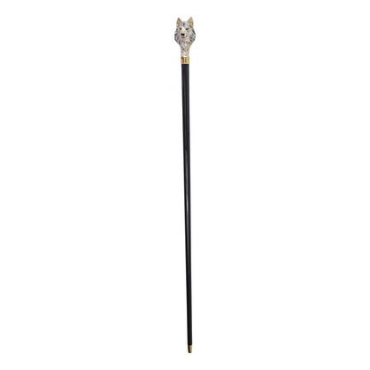 24K Gold-Plated Wolf Walking Stick – Hand-Painted Italian Masterpiece